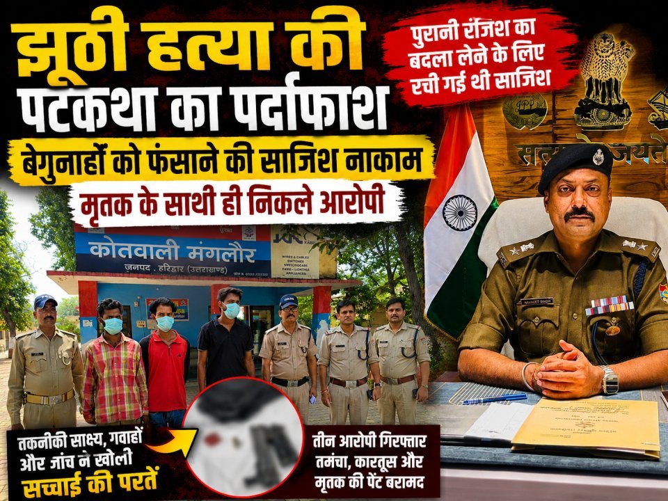 रुड़की: झूठी हत्या की पटकथा का पर्दाफाश, बेगुनाहों को फंसाने की साजिश नाकाम; मृतक के साथी ही निकले आरोपी