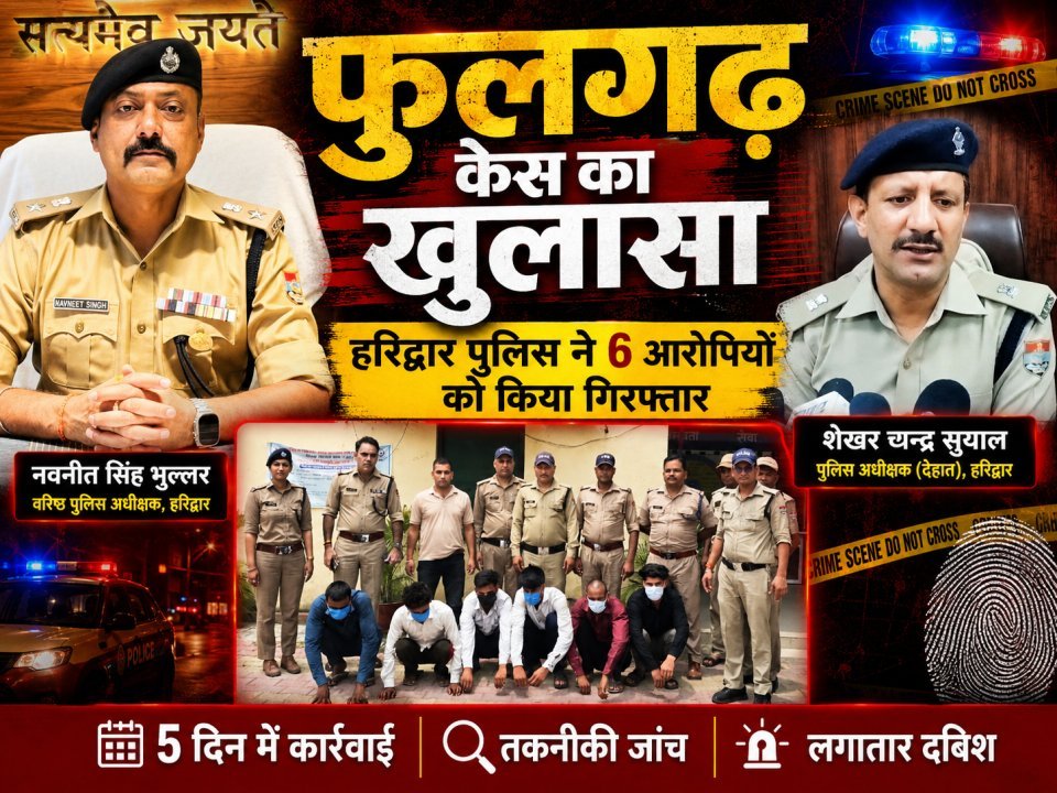 फुलगढ़ गैंगरेप कांड का 5 दिन में खुलासा, हरिद्वार पुलिस ने छह आरोपियों को किया गिरफ्तार(देखे वीडियो)