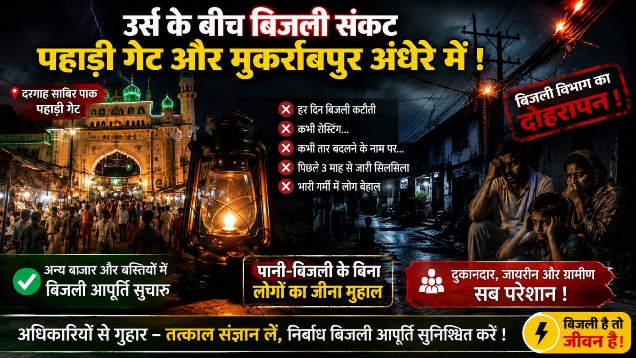 कलियर उर्स के बीच बिजली संकट से पहाड़ी गेट और मुकर्राबपुर के लोग बेहाल