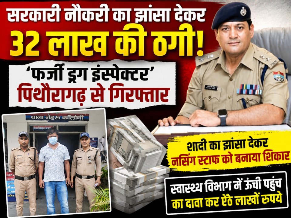 सरकारी नौकरी का झांसा देकर 32 लाख की ठगी, ‘फर्जी ड्रग इंस्पेक्टर’ पिथौरागढ़ से गिरफ्तार
