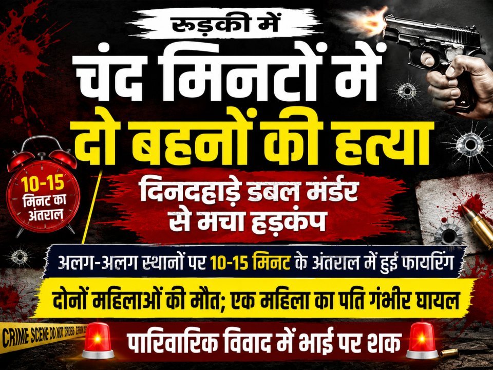 रुड़की में चंद मिनटों में दो बहनों की हत्या, दिनदहाड़े डबल मर्डर से मचा हड़कंप